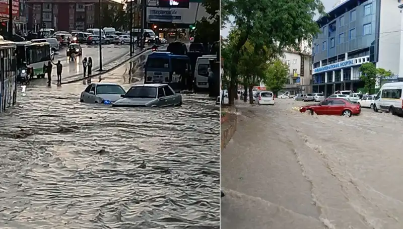 Ankara'da Sağanak Yağış Felakete Yol Açtı: Arabalar Sürüklendi